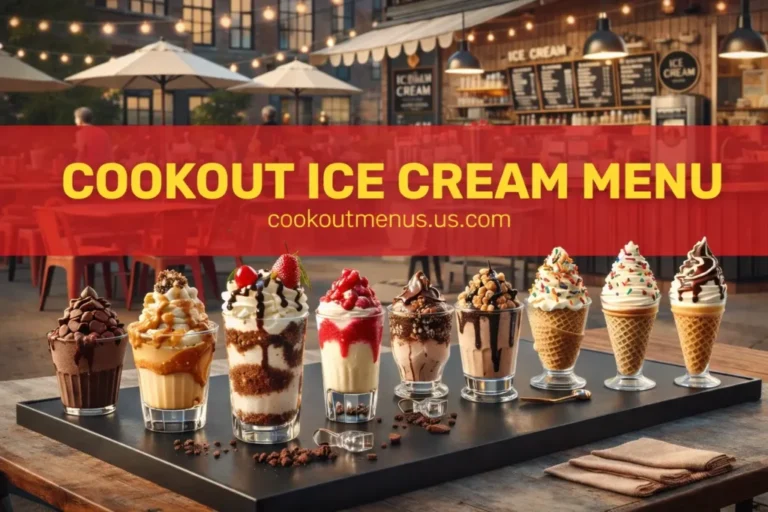 Cookout Ice Cream Menu