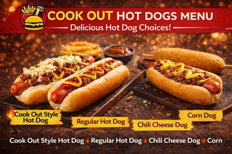 Cookout Hot Dogs Menu