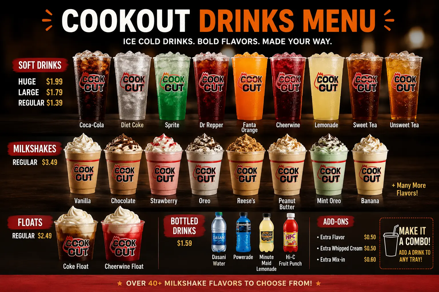 Cookout Drinks Menu